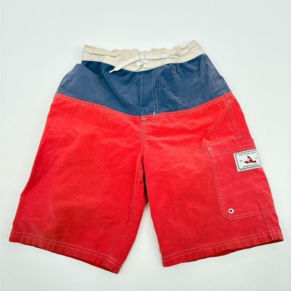 Janie and Jack | red and Blue swim Shorts trunks